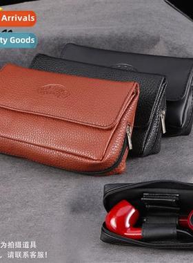 Black Glossy Single Pipe Bag Double Buckle Zipper Bag Pipe A