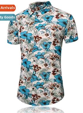 2022 Spring and Summer Mens Short Sleeve Large Size Printed