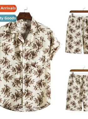 2022 Hawaii Collecti Beach Style Su Collar Printed Short Sle