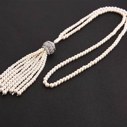1920S Series Terrific Pearl Necklace Fashi Sweater Chain Pen
