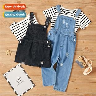 striped fall top sleeved short new 2022 spring Girls