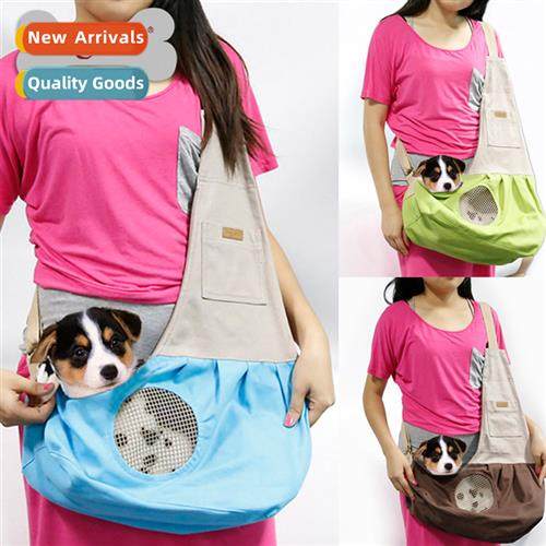 Solid color dog cat out backpack canvas travel bag fashi por