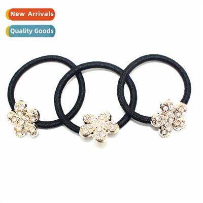 Black Full Diamd Hair Rope New Hair Ring Headdress Trinkets