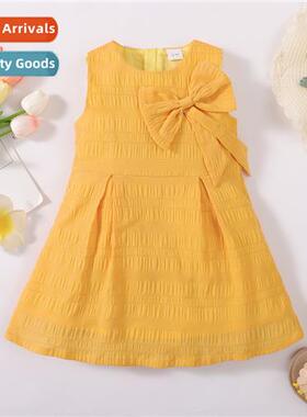 Girls Spring  Autumn 2023 new n sleeveless solid color middl