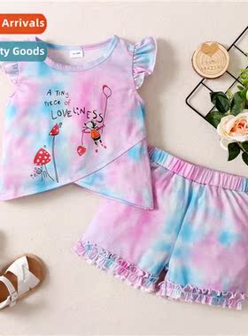 Girls spring  fall  2021 new n sleeveless letter print top +