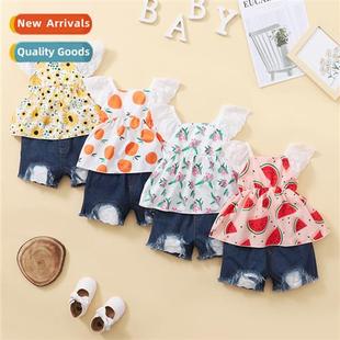 2021 new sleeveless spring print fall strawberry Girls