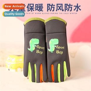 childrens warm dark and dinosa winter glow Autumn gloves
