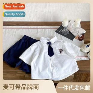 baby kin boys two shorts shirt new 2023 summer Childrens