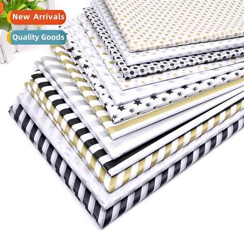 20 Pentagrams Polka Dot Stripe Foil Stamping Silver Copy Pap