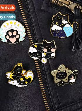 New alloy animal brooch carto cute clouds cat shape plating