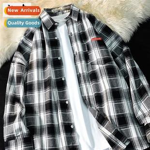 shirt sle Brish women men plaid splicing style fall 2023