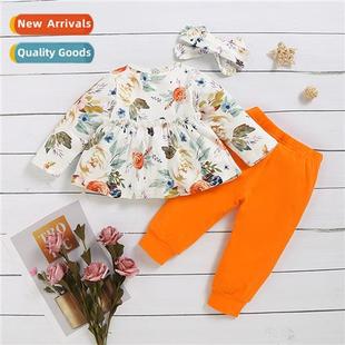 paragraph 2019 fall sleeve floral winter fashi Girls new
