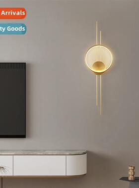 Full copper living room TV background wall light Scinavian l