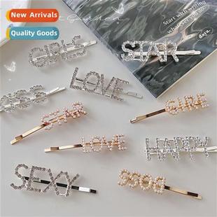 pearl word sub new bangs Korean top flash card clip pin