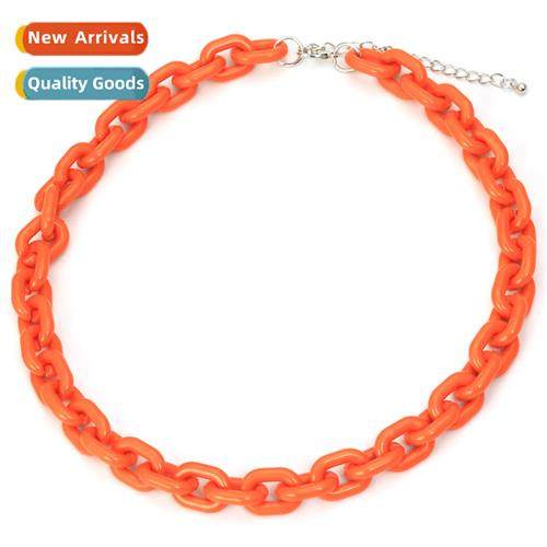 The new simple geometric resin necklace retro temperament wh