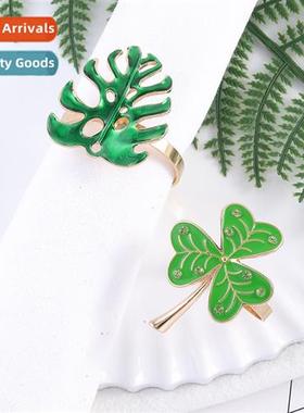 New Irish Shamrock Napkin Rings Botanical Napkin Rings Metal