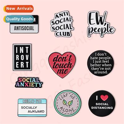 Creative Persalized English Phrase Quotes Brooch Persalized