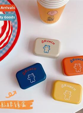 Korean style simple cute bear pupil case ins carto ctact len