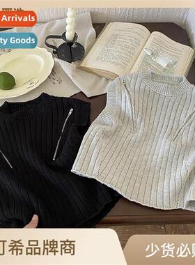 Childrens clothing boys vest 2023 fall boys fashi zipper sle