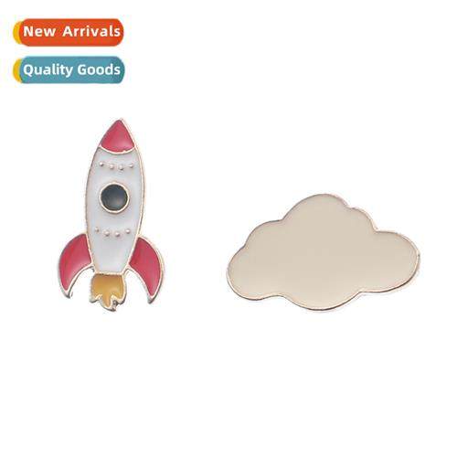 Handmade Drip Oil Accessories Fashi Multicolour Rocket Brooc