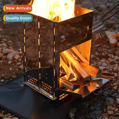 Outdoor raised model woodstove barbecue grill stainless stee