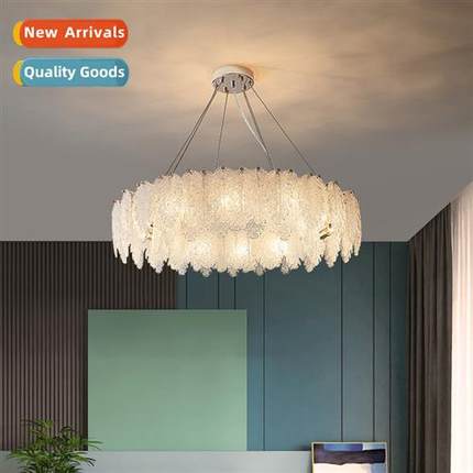 Scinavian -modern light luxury atmosphere crystal leaf cheli