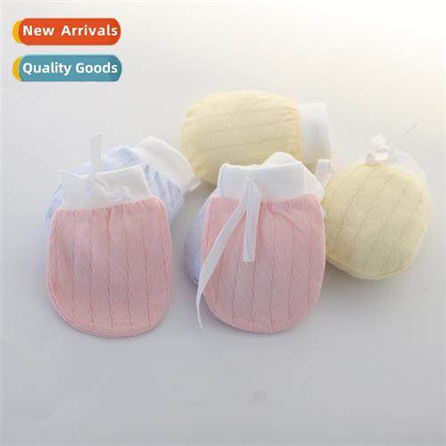 Baby physical anti-scratch mesh cott gloves summer thin sect