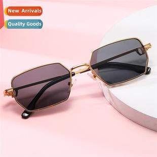 sunglasses 2021K family New fashi square metal sun irregular