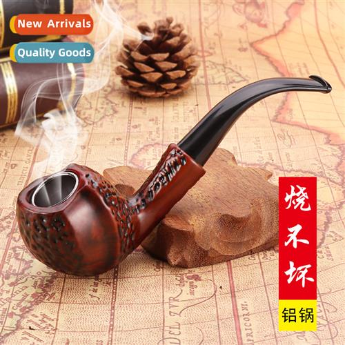 Carved Resin Gumwood Pipe Washable Filter Curved Mens Portab