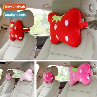 10 carto car pillow strawberry plush car headrest pillow be