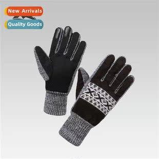 gloves mens winter Riding padded pigskin thickened warm lear