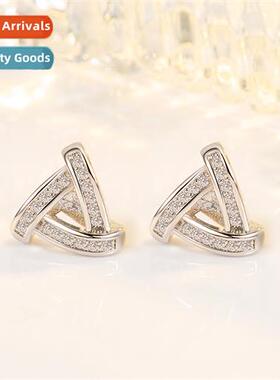 n new senior   triangle zircia earrings female light luxury