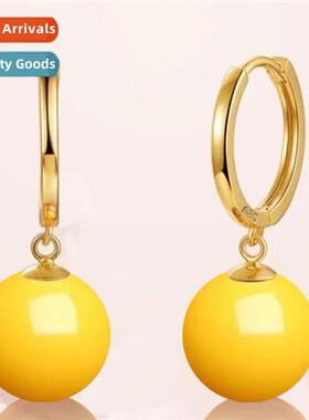 Ethnic style retro imati beeswax earrings female chalcedy im