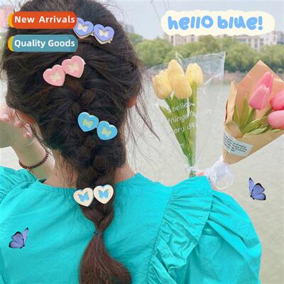 Cute bow  clips love carto students side clip stereoscopic J