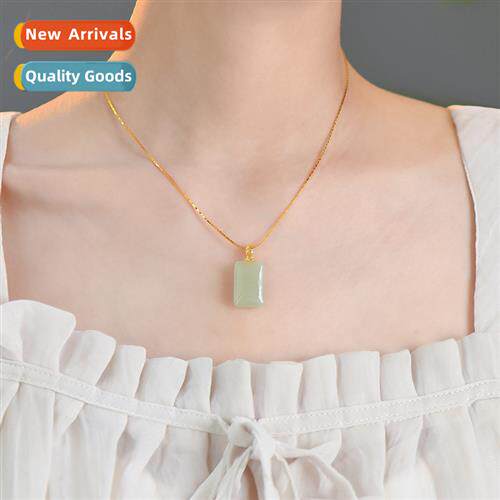 Hetian jade necklace female 2022 new nothing card pendant co
