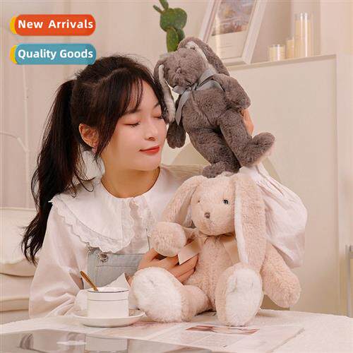Cute droopy ears bow tie rabb doll plush toys soothing baby