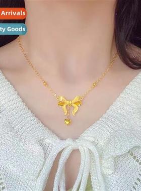 Bow tie necklace women collarbe chain anti-allergy Tanabata