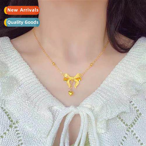 Bow tie necklace women collarbe chain anti-allergy Tanabata