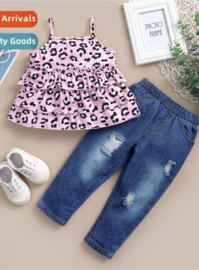 Girls spring  fall  2021 new n sleeveless halter leopard pri