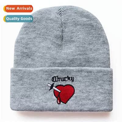 men  women carto Chuck embroidered knted cap warm pullover w