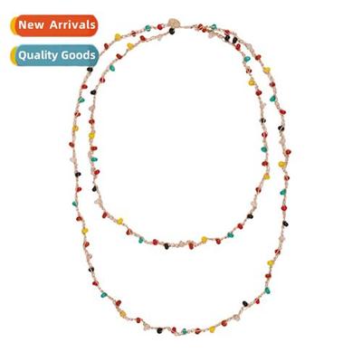 Simple Double Layer Ethnic Style Necklace Vintage Handmade H