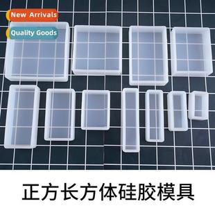 glue square high crystal mirr silice drop mold diy rectangle