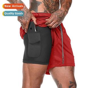 New summer mens beach pants double layer breathable running