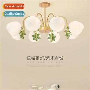 room chelier solid Modern cream living wood wind simple