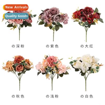 Fake flowers European hydrangea roses tea flowers simulati f