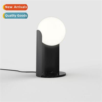 Marble table lamp glass orb bedroom bedside -modern minimali
