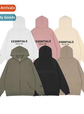 FOG Essentials Repeat Line Padded Cardigan Sweatshirt Mens