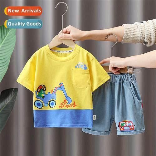 Baby summer su su 2023 new boys carto leisure short-sleeved