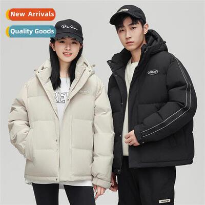 The new down jacket men and women loose short secti hooded f