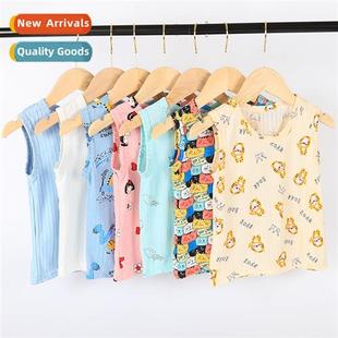 2023 summer new childrens ice silk undershirt men and women